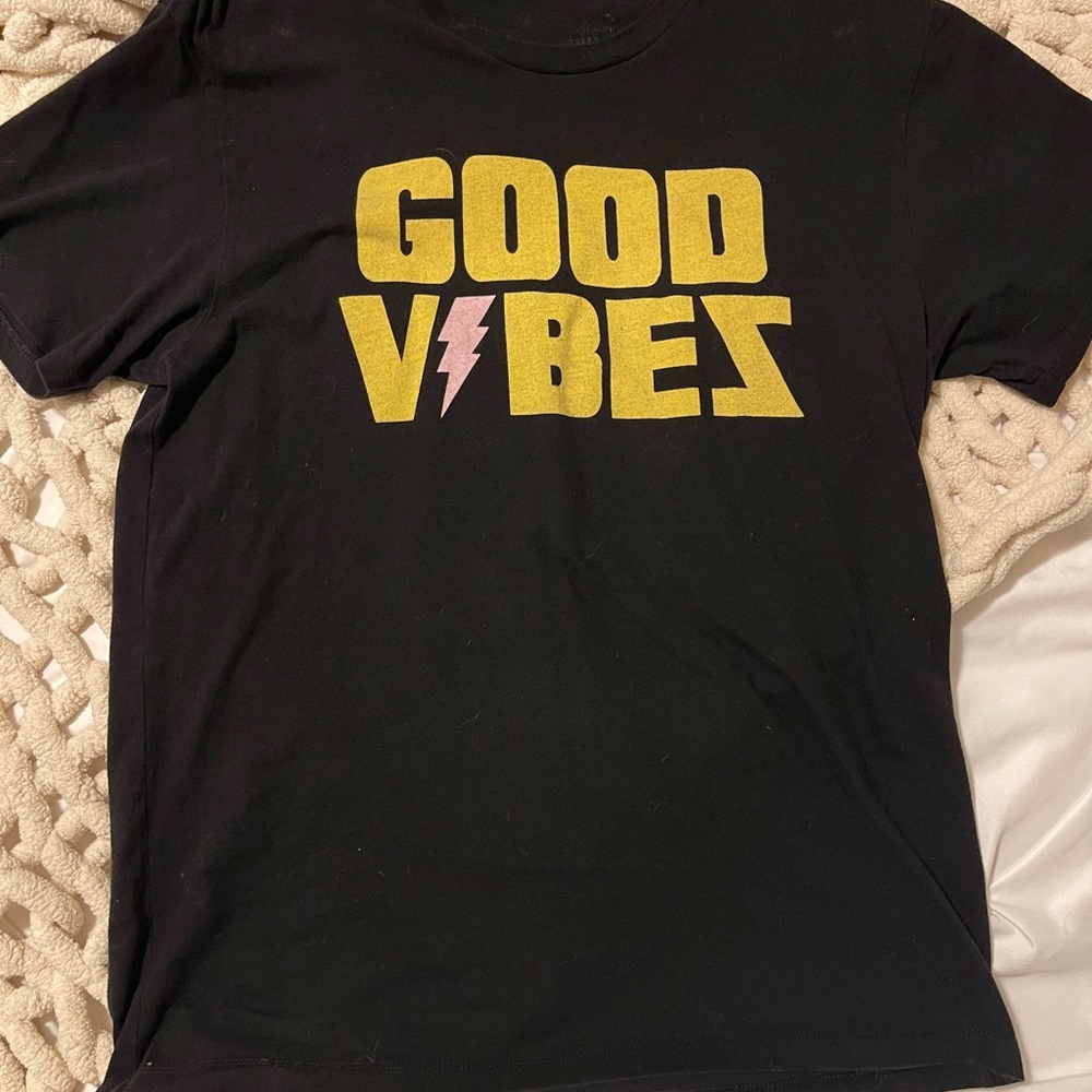 Black 'Good Vibes' oversized T-Shirt